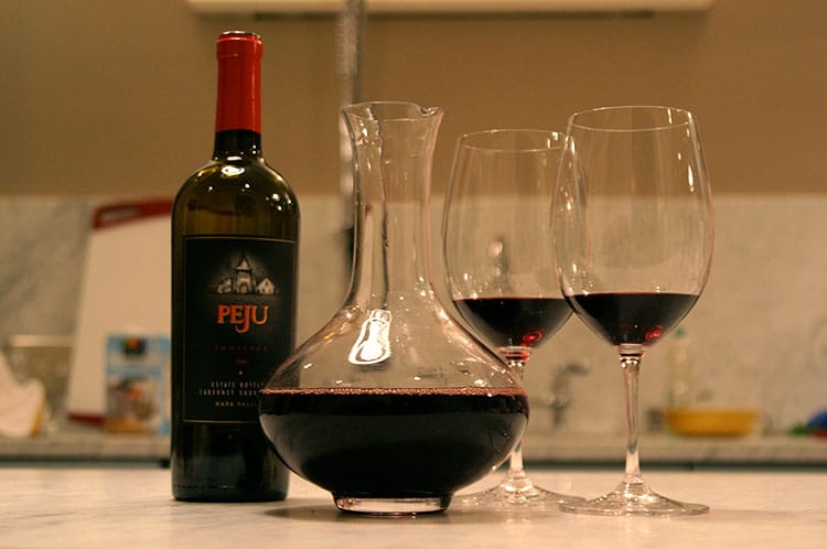 "Decanter and wine" by Daryn Nakhuda - originally posted to Flickr as Delicious Cabernet. Licensed under Creative Commons Attribution 2.0 via Wikimedia Commons - http://commons.wikimedia.org/wiki/File:Decanter_and_wine.jpg#mediaviewer/File:Decanter_and_wine.jpg