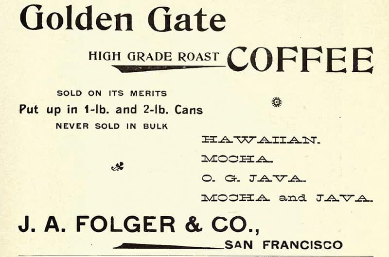 1898 Folgers Ad