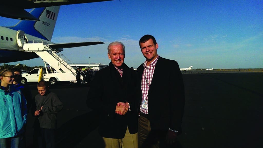 Then Vice President Biden departs Nantucket Memorial Airport after a Thanksgiving visit in 2014. photo courtesy Brett Morneau