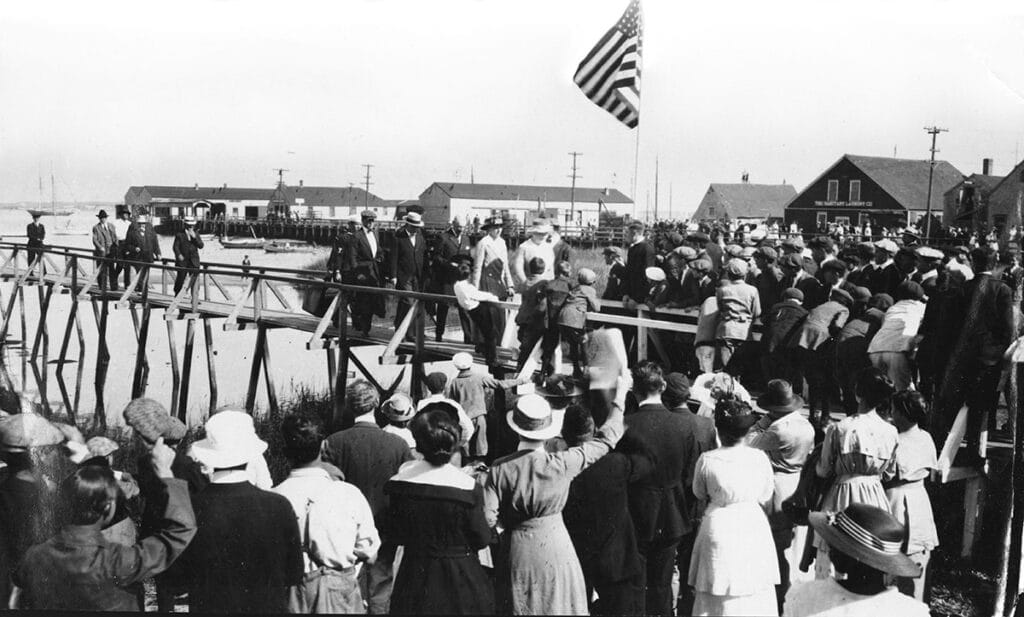 Woodrow Wilson arriving in September of 1917 photo courtesy Nantucket Historical Association archives