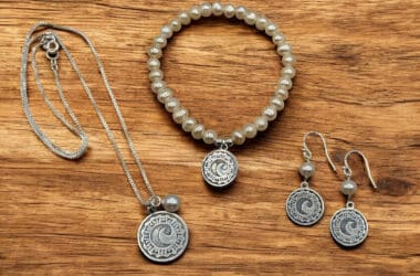 Cisco Photo sterling silver earring charms with 6mm round white pearls on sterling silver wires  (2)
