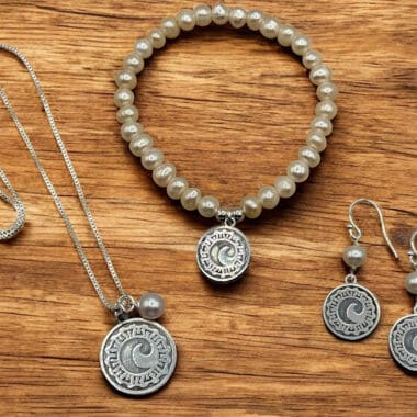 Cisco Photo sterling silver earring charms with 6mm round white pearls on sterling silver wires  (2)