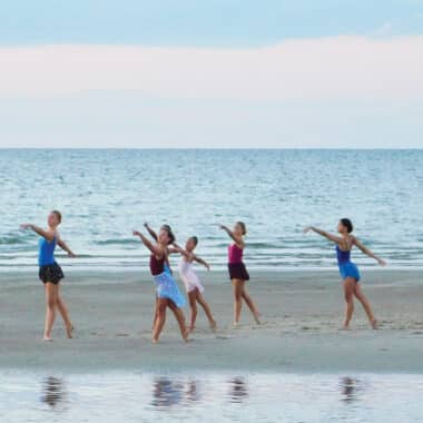 Dancers practicing on Nantucket Island Beach