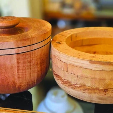 Handcrafted Nantucket lightship basket molds created by Master Basketmaker Paul Willer