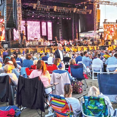 The Boston Pops on Tour performs at Jetties Beach during the annual Boston Pops on Nantucket charity concert benefiting Nantucket Cottage Hospital.