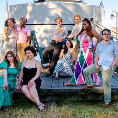Cast performing Escape to Margaritaville at Theatre Workshop of Nantucket